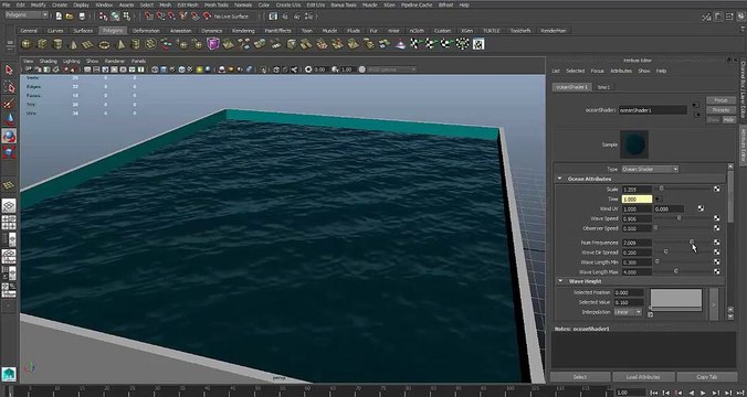CGI 3D Tutorial HD: Maya Tutorial using the Ocean Shader