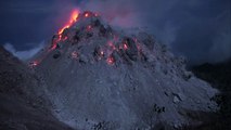 Paluweh (Rokatenda) Volcanoes Lava Dome Erupting at Night (Timelapse Animation)