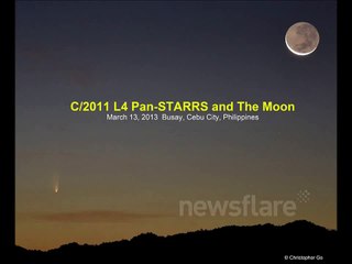 Comet Pan-STARRS and the Moon