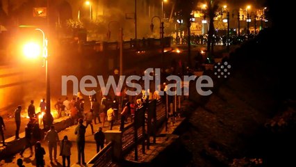 Near Tahrir, Clashes Continue Into the Night.
