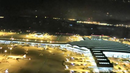 Lufthansa Flight LH797. Boeing 747-8 from Hong Kong to Frankfurt. Night Takeoff and Morning Landing