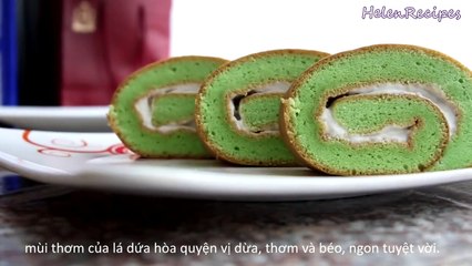 PANDAN ROLL CAKE - Bánh cuộn lá dứa