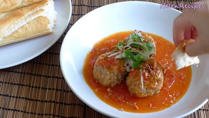 Vietnamese Meatball Sandwich Recipe - Bánh Mì Xíu Mại