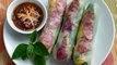 Bò Bía - Summer Rolls with Chinese Sausages, Omelette, Jicama and Dried Shrimps