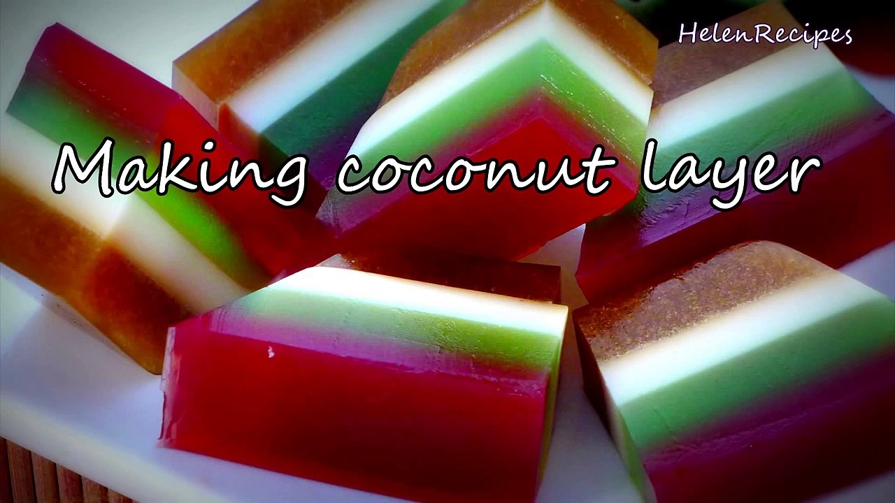 How to make Rainbow Jelly - Thach rau cau