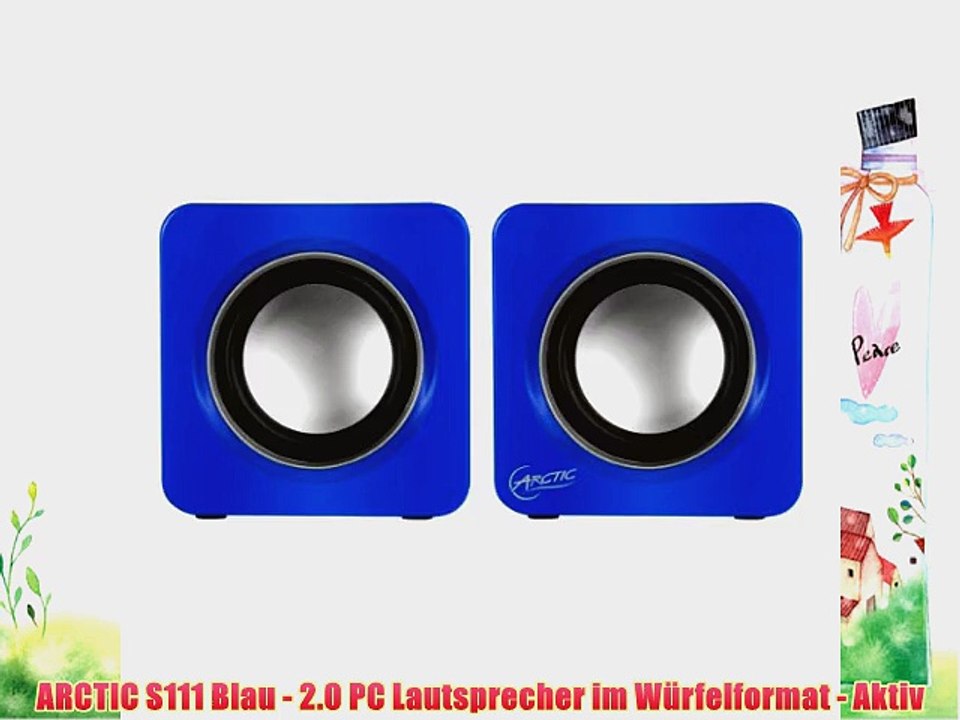 ARCTIC S111 Blau - 2.0 PC Lautsprecher im W?rfelformat - Aktiv
