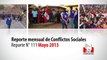 Conflictos Sociales: Reporte de la Defensoría del Pueblo (Mayo 2013)