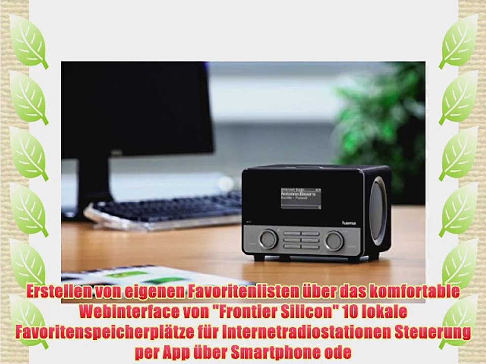 Hama Internetradio IR110 (WLAN/LAN mit Fernbedienung USB-Anschluss mit Lade- und Wiedergabefunktion