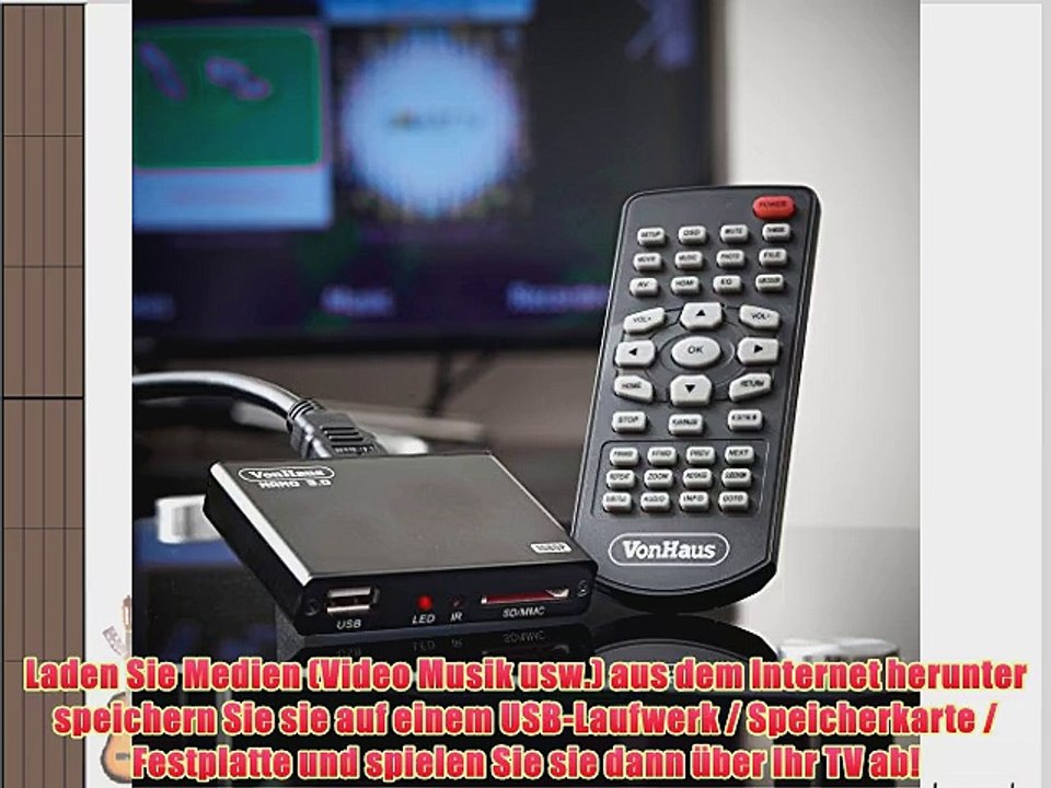 VonHaus Nano 3.0 - HD TV Digital Mini Media Player - 1080p - 5.1 Surround Sound - MKV - Spielen