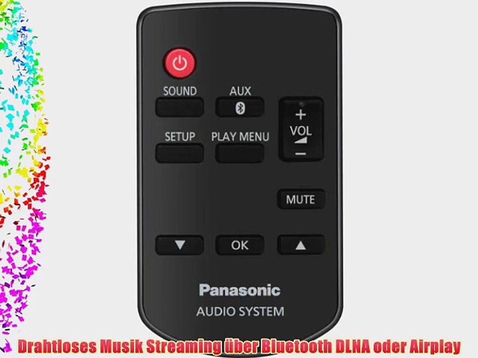 Panasonic SC-NE3EG-K Wireless Lautsprecher (40 Watt RMS Bluetooth DLNA Airplay AUX) schwarz
