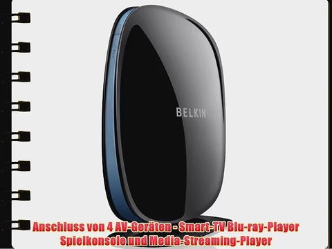 Belkin Smart TV Link Universal WLAN Internet Adapter (4 Port) schwarz