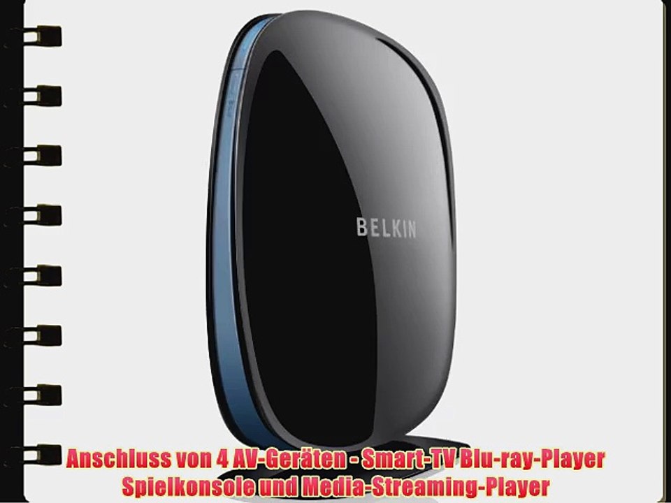 Belkin Smart TV Link Universal WLAN Internet Adapter (4 Port) schwarz