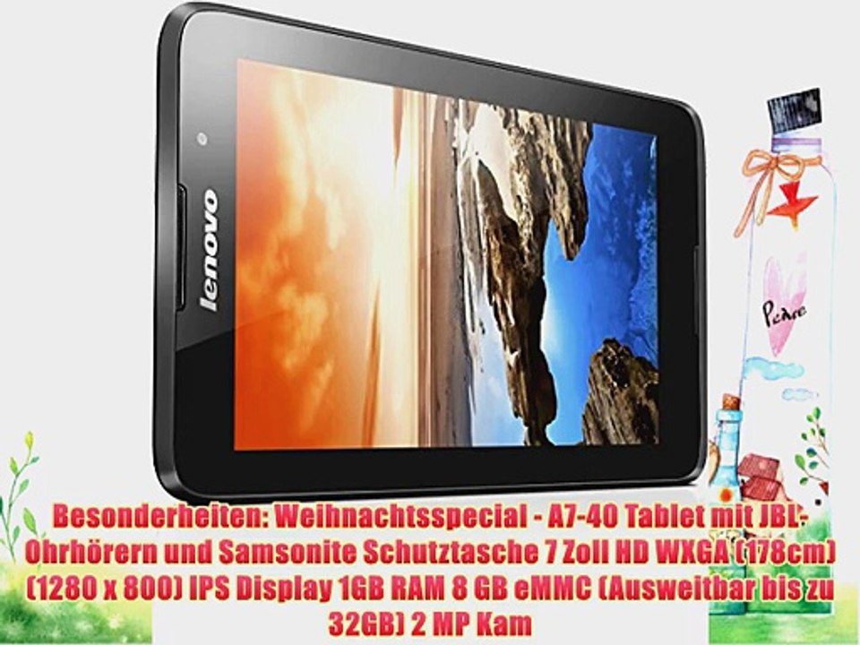 Lenovo A7-40 Special Bundle 178 cm (7 Zoll) Tablet (ARM MTK 8121 QC 13GHz 1GB RAM 8GB eMMC
