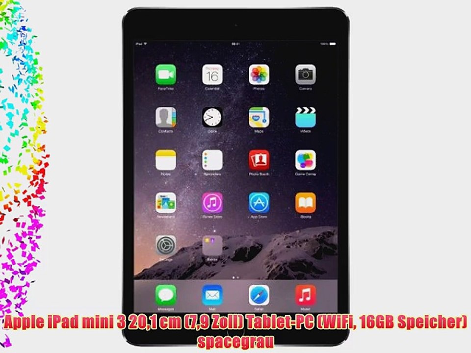 Apple iPad mini 3 201 cm (79 Zoll) Tablet-PC (WiFi 16GB Speicher) spacegrau