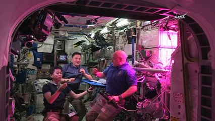 Astronauts eat lettuce grown entirely in space