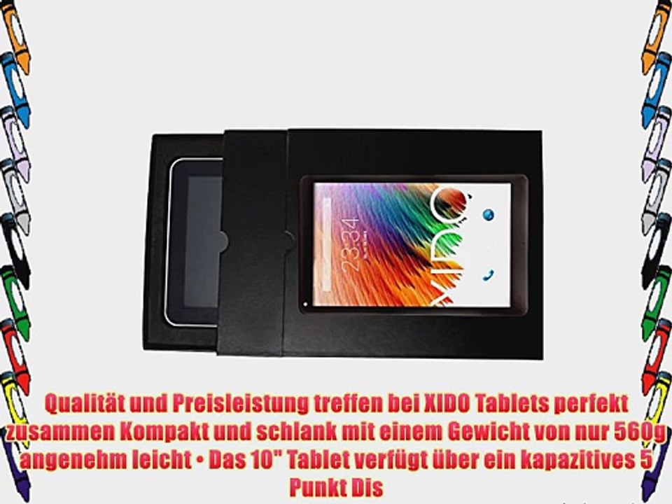 XIDO 10 Zoll Tablet PC (Quad Core 4x 13GHz 1GB RAM 16GB interner Speicher 3G externWiFi Android