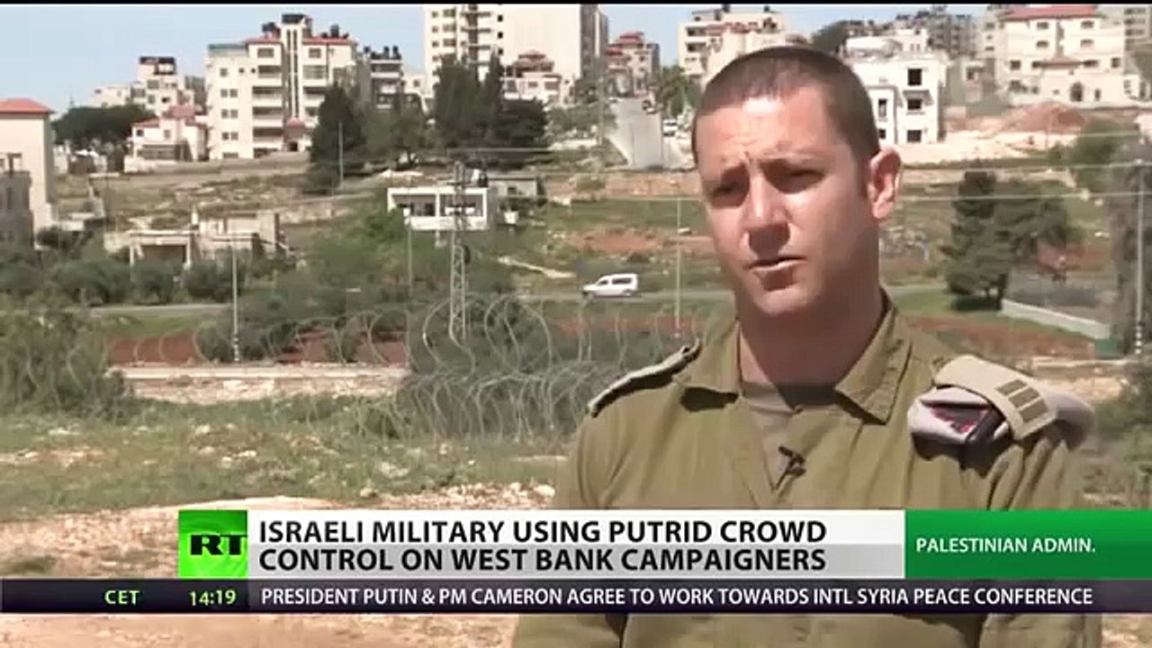 Evil Israel! STINKY Skunk spray CANNON to remove PEACEFUL Palestinian PROTESTERS from the WEST BANK