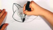 How To Draw A Cute Kitten Face - Tabby Cat Face Drawing CC