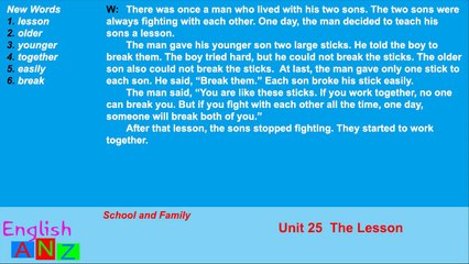 Unit 25 - The Lesson - Listening Practice Through Dictation 1