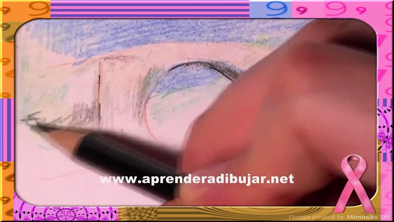 Dessin de paysage avec des crayons de couleur - Comment Dessiner