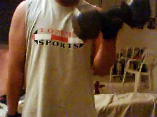 14 year old curling 35lb dumbells