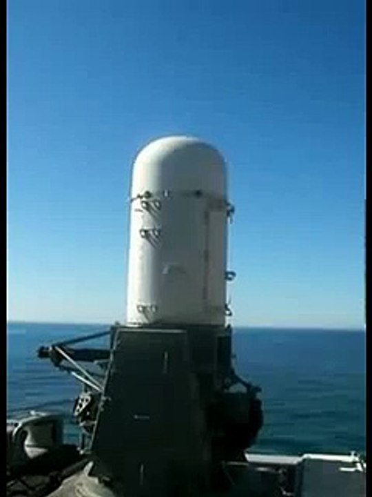 20mm Phalanx CIWS Shooting Missile:  Closeup View