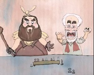 Brian Blessed and Simon Callow play chess