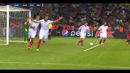 Goal Ever Banega - Barcelona 0-1 Sevilla - 11-08-2015 UEFA Super Cup