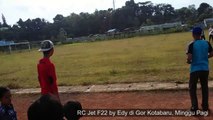 Tes RC Plane Jet F22 Depron di Gor Kotabaru