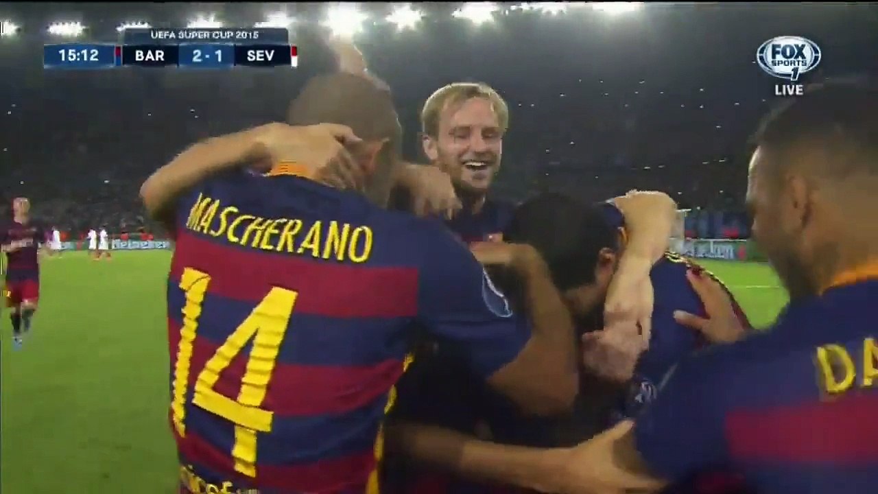 Lionel Messi Goal free kick Barcelona 2 - 1 Sevilla Super Cup