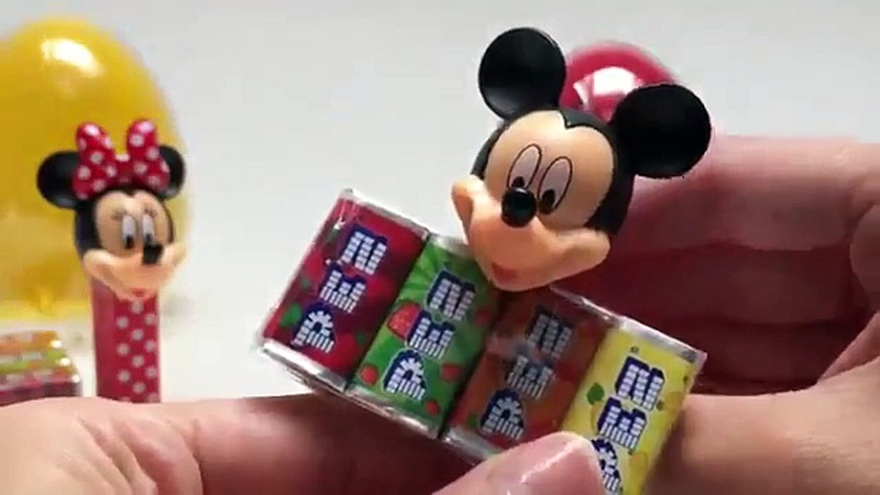 MICKEY MOUSE & MINNIE MOUSE PEZ CANDY DISPENSERS COLLECTION SURPRISE EGGS DISNEY TOYS VIDEOS