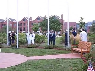 Flag raising at the Glenview Freedom Memorial
