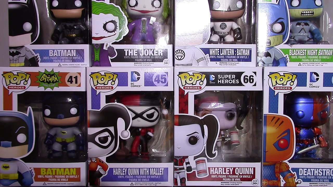 DC Heroes Funko Pop Vinyls Unboxing Batman, Harley Quin, Deathstroke, Joker