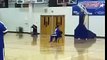 Decorey Jones does a windmill at Faulkner University's Dunk contest