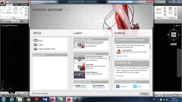تعليم اوتوكاد 2014 : الدرس الأول واجهة البرنامج