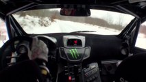Ken Block goes flat out in his Rally Fiesta on ice during Sno_Drift testing