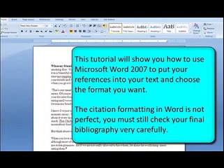 Using References in Word 2007