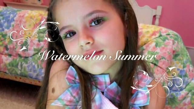 Watermelon Summer Makeup Tutorial for Kids by Emma cute 7 years old