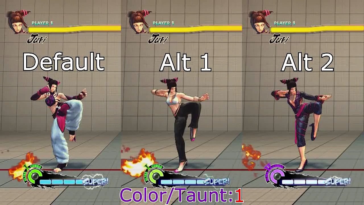 Super Street Fighter 4 Juri All Taunts Colors And Costumes Video Dailymotion