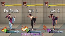 Super Street Fighter 4: Juri All Taunts, Colors and Costumes
