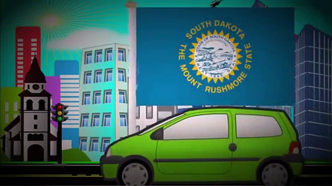 USA States Names and their Flags with Monster Trucks and Street Vehicles | USA Flags for kids #4