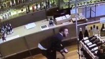 Man catches bottle of wine just before it hits the ground!