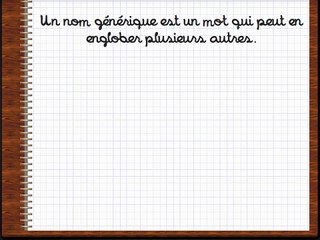 noms génériques et particuliers
