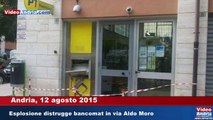 Andria: esplosione nella notte in via Aldo Moro, distrutto bancomat dell'ufficio postale