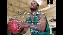 Cal Poly basketball players Shawn Lewis and Ryan Darling on dunking