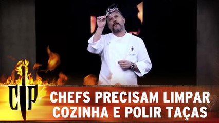 Chefs precisam limpar cozinha e polir taças