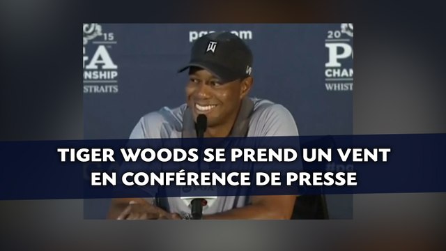 Tiger Woods se prend un vent en conférence de presse