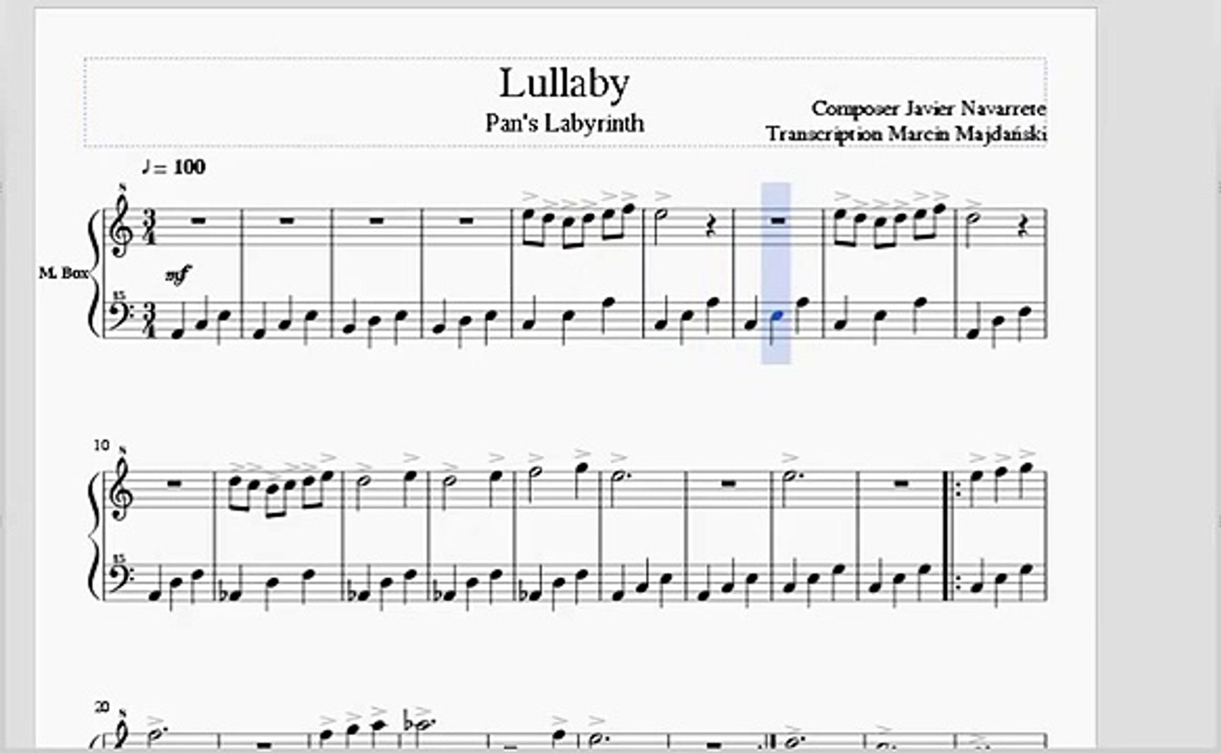 Pan's Labyrinth - Lullaby (Sheet Music) - video Dailymotion