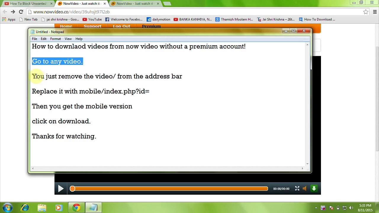 How to download videos from now video without a premiun account!