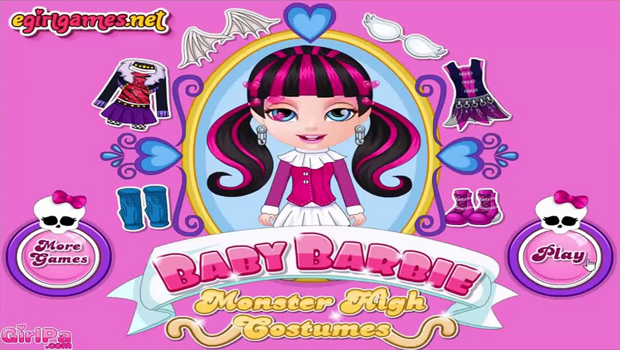 Barbie Games - Baby Barbie Monster High Costumes - Barbie Monster High Games for Girls